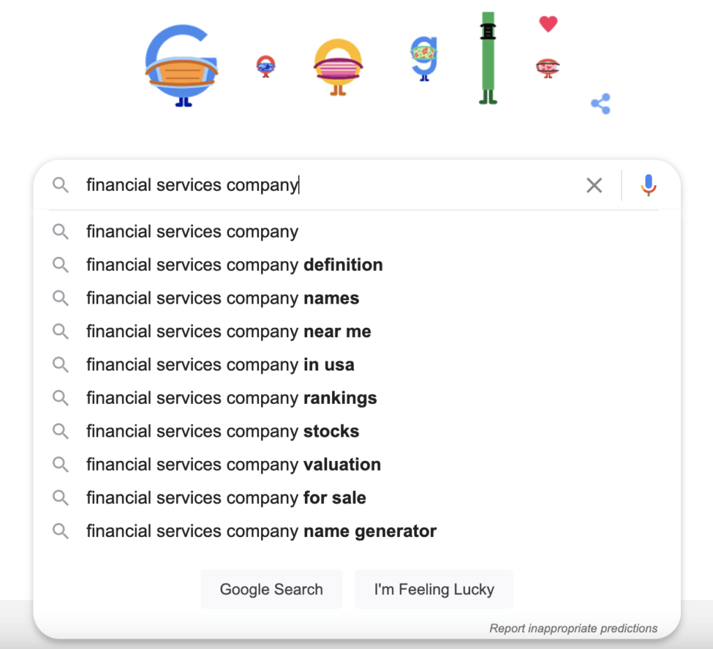 google suggestions