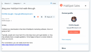 graphic of hubspot sales tool email
