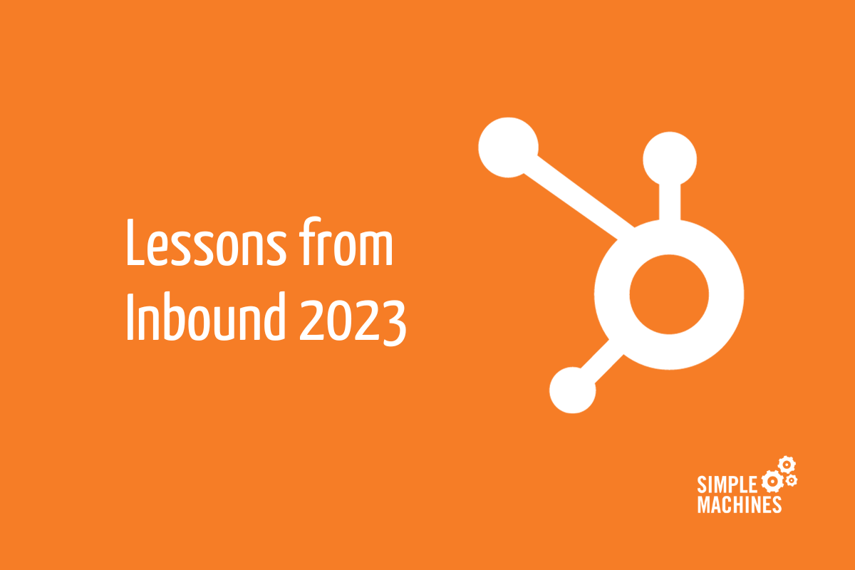 Graphic with lessons from inbound and hubspot logo