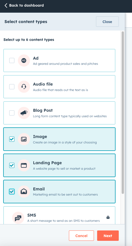 Media Types in HubSpot Content Remix Tool