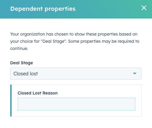 Illustration of required HubSpot properties